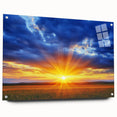 Acrylic landscape artwork showcasing vibrant fields with a side view, elegantly pinned for display, perfect for enhancing modern home decor.