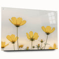 Close-up of floral acrylic print with vibrant green and pink tones, ideal for dining room decor.