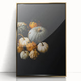 Large art print of a mid-century modernist fall scene in muted gold tones on acrylic, ideal for nursery wall decor.