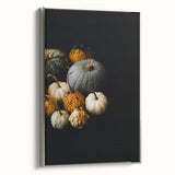 Landscape art painting of fall trees on framed canvas, featuring a palette of orange and yellow, ideal for living room decor.