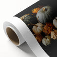 Art deco style poster depicting an autumnal forest scene in warm orange tones, printed on rolled canvas.