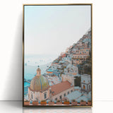 Large acrylic print of a mid-century modernist summer scene in gold and green tones, ideal for nursery wall decor.