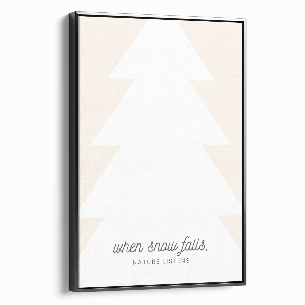 Black and white vintage poster art of a winter landscape on framed canvas, ideal for bedroom wall decor.