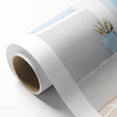 Art deco poster featuring a summer scene in pastel shades on rolled canvas, ideal for nursery wall art.