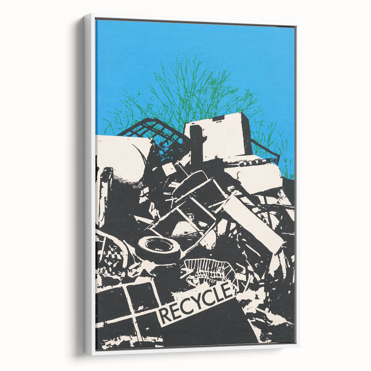 Modern Wall Art - Bold Recycle Poster with Vibrant Eco Message