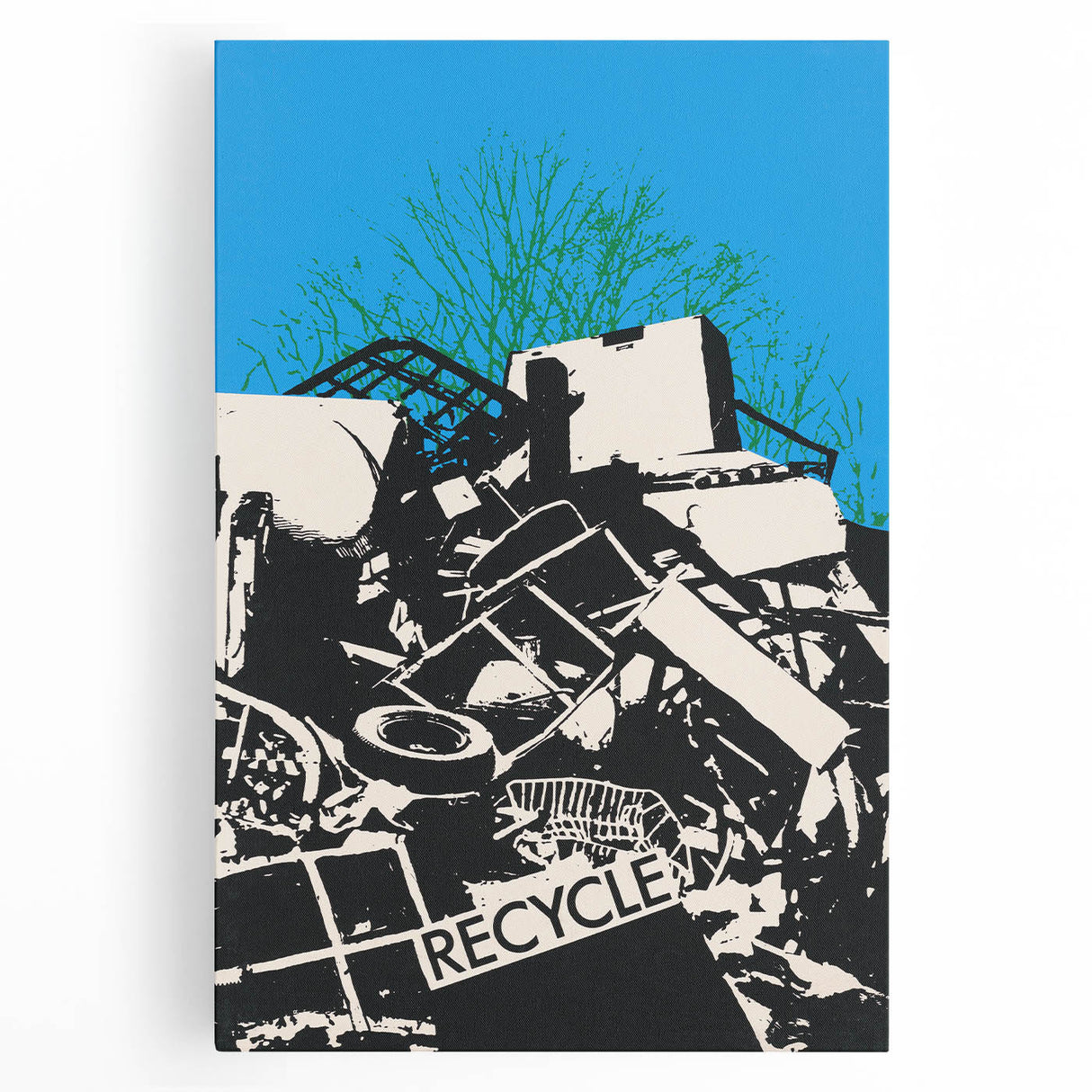Modern Wall Art - Bold Recycle Poster with Vibrant Eco Message