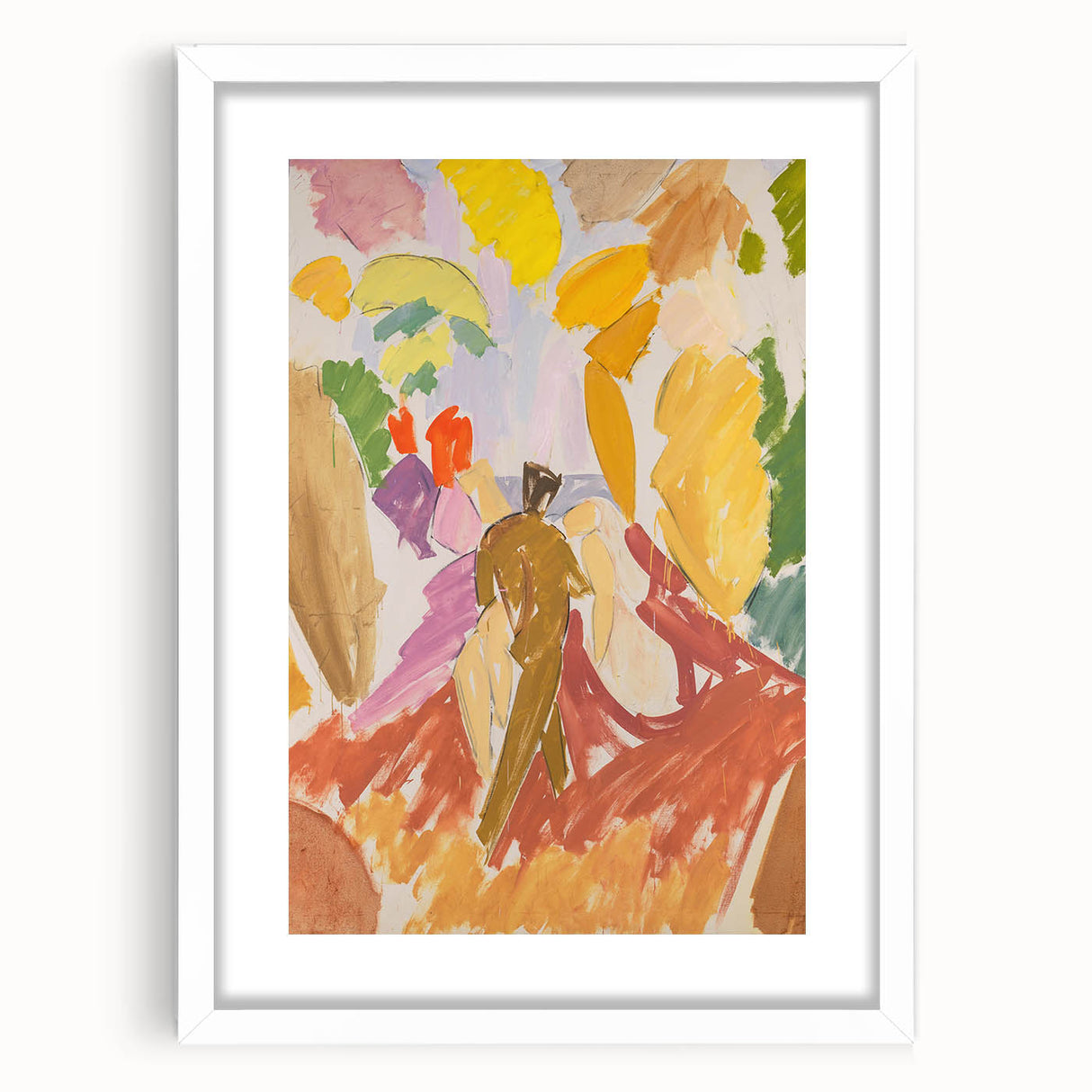 Modern Wall Art - Abstract Contemporary Faun and Nymph Painting Print