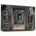Acrylic glass artwork showcasing a stunning landscape with a medieval castle, viewed from the side and elegantly pinned for display, perfect for home decor enthusiasts.