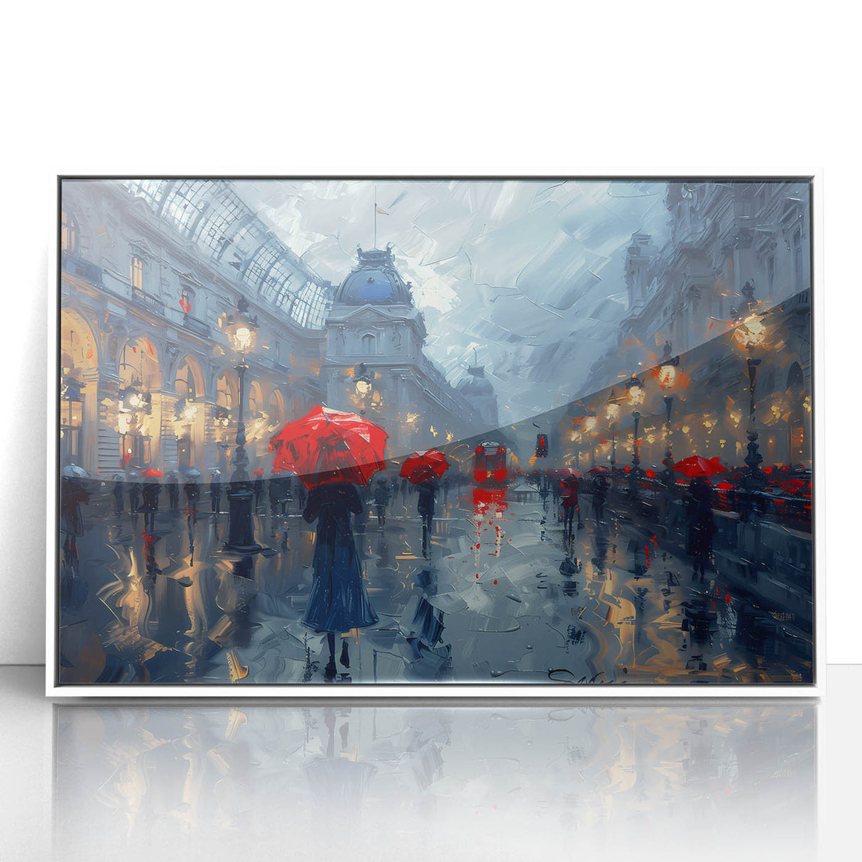 Rainy City Lights Office Wall Art – Modern Corporate Decor