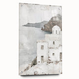 Abstract architectural wall art displayed in a side view, featuring vibrant colors and geometric shapes, mounted with pins for a modern aesthetic. Ideal for contemporary home decor.