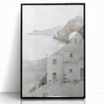 Abstract architecture wall art framed in black acrylic, showcasing geometric patterns in muted tones. Ideal for modern home decor, enhancing artistic interiors.
