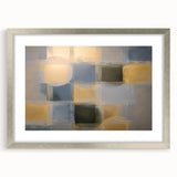 Abstract geometric frame with a silver mat, showcasing a modern design ideal for contemporary decor. The front view highlights the sleek lines and elegant finish, perfect for enhancing any living space or gallery wall.