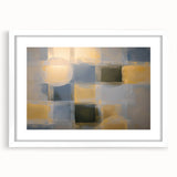Abstract geometric frame with a white mat, showcasing a modern design. The front view highlights the clean lines and minimalist aesthetic, perfect for contemporary decor.