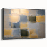 Abstract geometric framed canvas artwork showcasing a modern black design, displayed in a stylish setting, emphasizing bold lines and contemporary aesthetics. Ideal for enhancing interior decor with a sophisticated touch.
