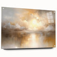 Abstract landscape wall art displayed in a side view, showcasing vibrant colors and intricate textures on acrylic glass, secured with stylish pins for an elegant presentation. Perfect for modern decor.