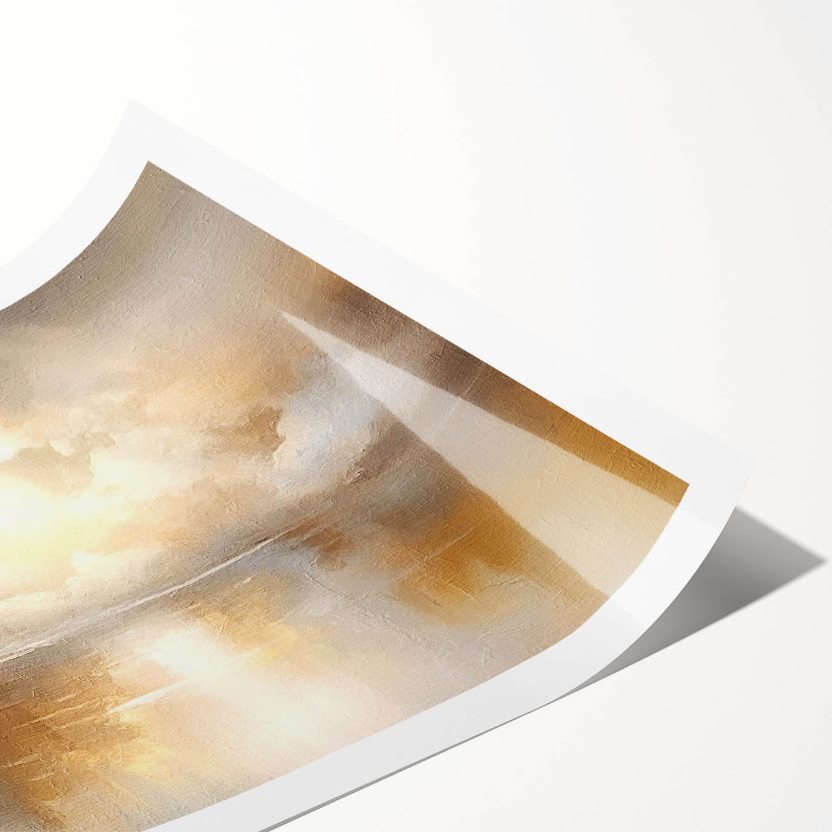 Abstract landscape wall art print showcasing vibrant colors and fluid shapes, rolled and ready for framing, perfect for modern home decor or office spaces.