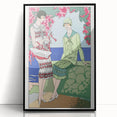 Charming Art Deco Wall Art - Stylish Women in Garden Setting Illustration