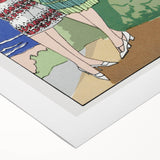 Charming Art Deco Wall Art - Stylish Women in Garden Setting Illustration