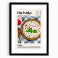 Extra large framed abstract art print of colorful, textured food dishes on canvas, ideal for living room decor.