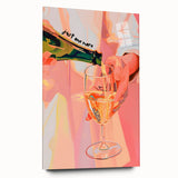 Large abstract wall art on acrylic glass depicting vibrant food and drink motifs, suitable for bedroom or dining room decor.