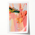 Extra large rolled print of a floral art design on canvas, featuring vibrant red and green tones.