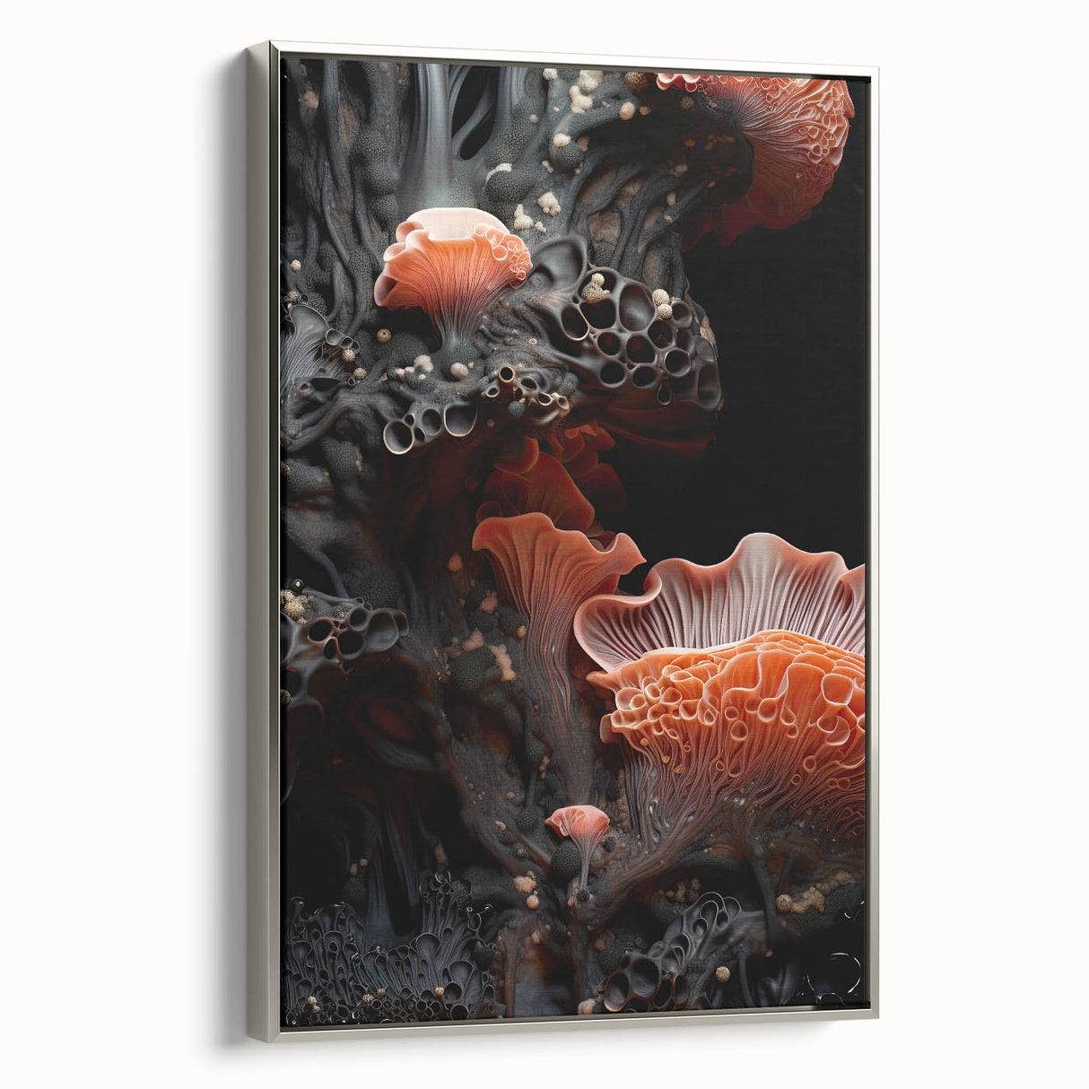 Landscape art painting featuring natural close-ups in vibrant colors on a framed canvas, ideal for modern living room decor.