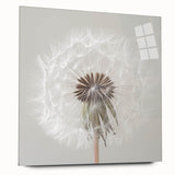Large abstract floral print in vibrant pink and green hues on acrylic glass, suitable for bedroom or dining room decor.