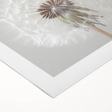 Art deco poster featuring close-up floral designs in soft pastel colors on rolled canvas, ideal for dining room wall art.