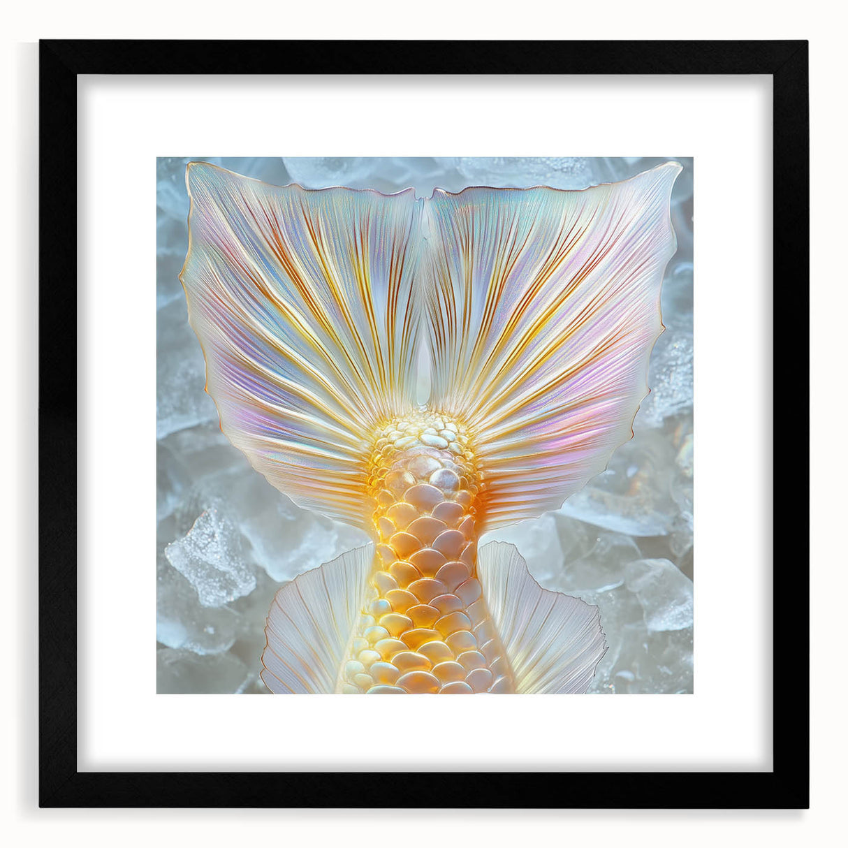 Extra large abstract art print featuring colorful, textured brush strokes on a black framed canvas.