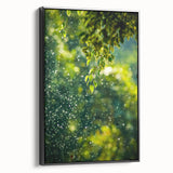 Black and white landscape art painting on framed canvas, featuring a vintage poster-style depiction of spring.