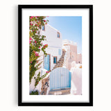 Extra large abstract art print featuring textured, vibrant summer hues on a black-framed canvas, ideal for living room decor.