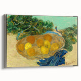 Side view of a framed canvas featuring a Van Gogh landscape painting with vibrant, colorful artwork.