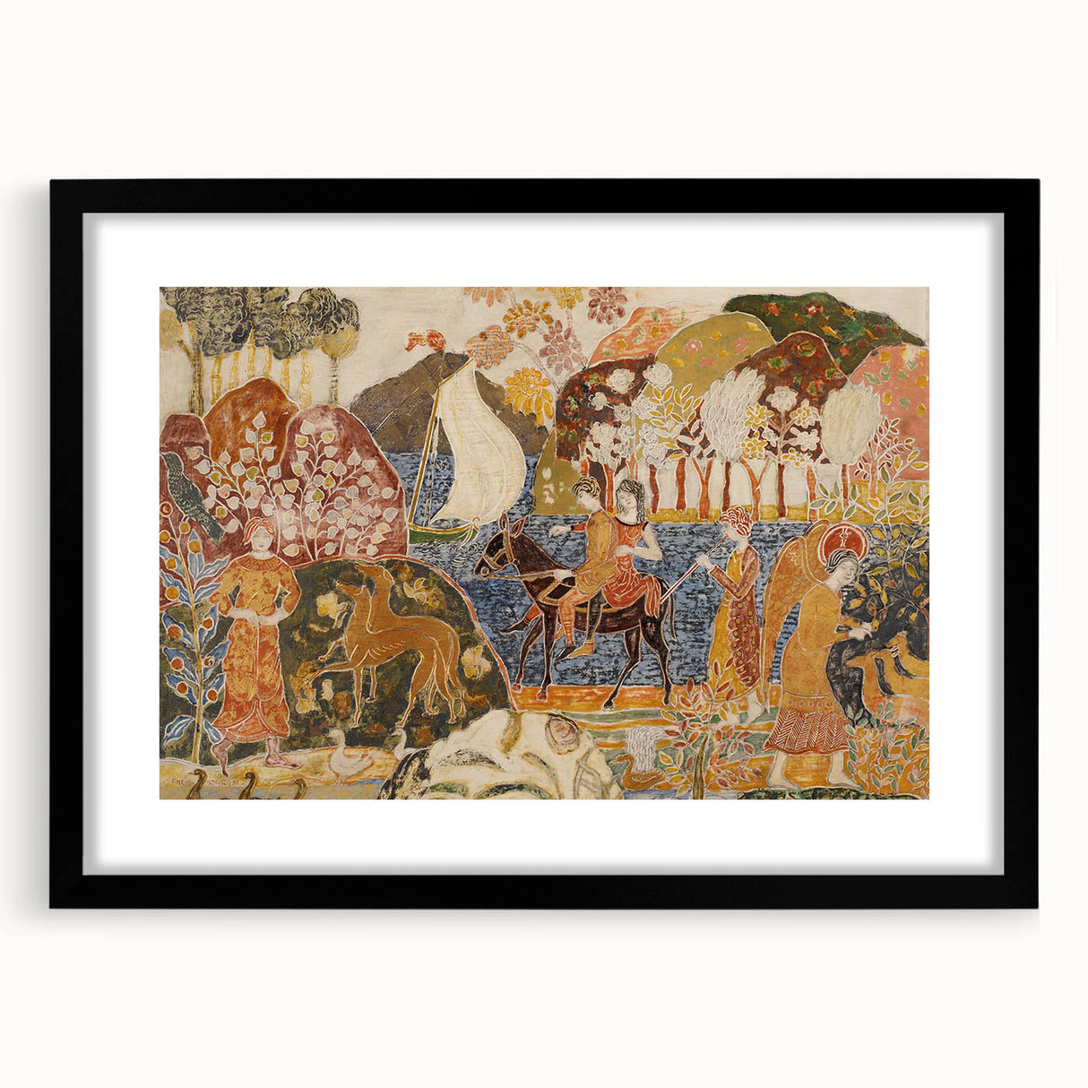 Modern Wall Art - Scenic Journey with Two Figures