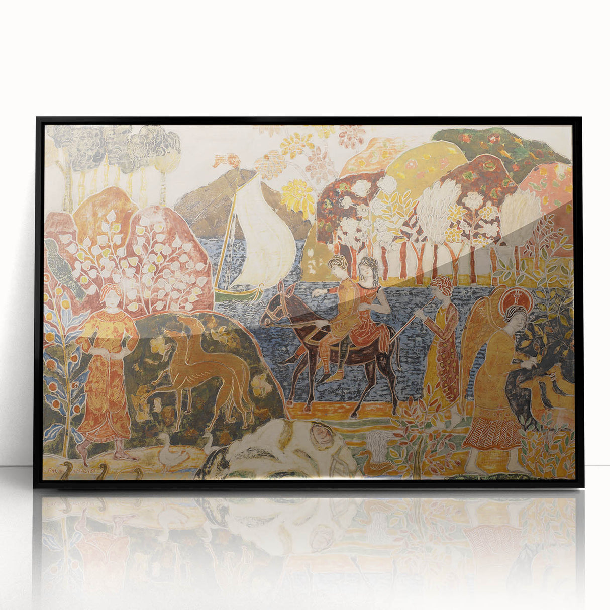 Modern Wall Art - Scenic Journey with Two Figures