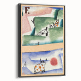 Modern Wall Art - Playful Abstract Cat Design in Vibrant Colors