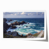 Vibrant rolled canvas print showcasing a stunning cliff landscape with dramatic rock formations and vivid colors, perfect for home decor and art enthusiasts.