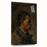 Romanticism Art: Older Man Profile by Mednyánszky Canvas Print