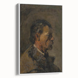 Romanticism Art: Older Man Profile by Mednyánszky Canvas Print