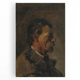 Romanticism Art: Older Man Profile by Mednyánszky Canvas Print
