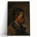 Romanticism Art: Older Man Profile by Mednyánszky Canvas Print