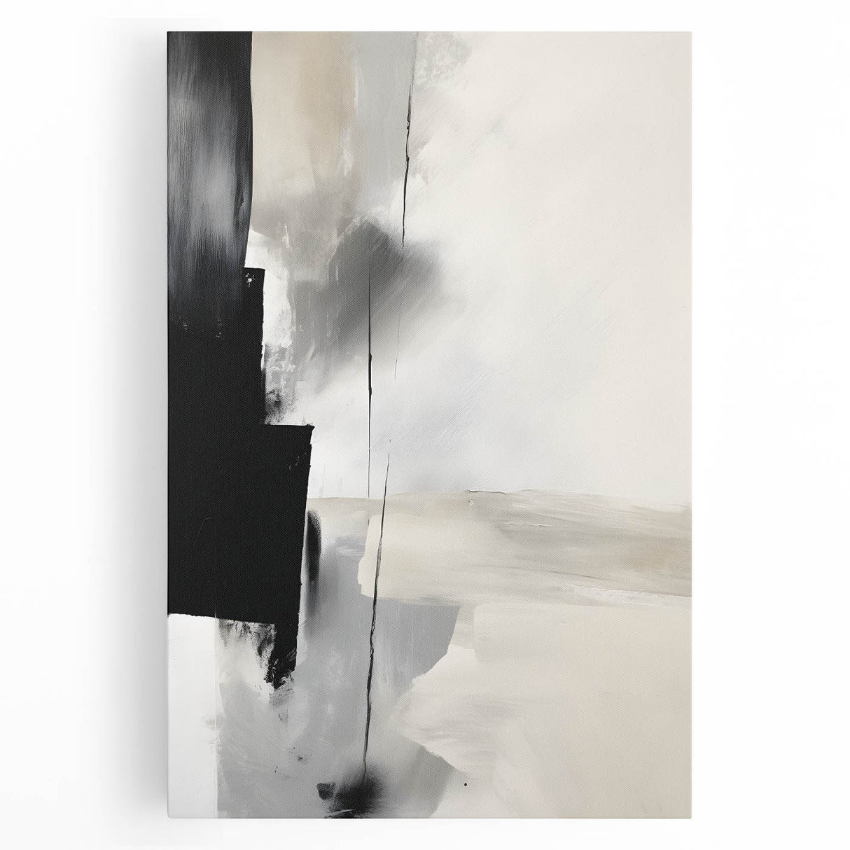 Acrylic Dining Room Artwork – Monochrome Abstract Canvas Print