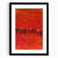 Black-framed landscape artwork featuring vibrant fields and serene nature scenery, elegantly matted for a polished presentation, perfect for home decor.