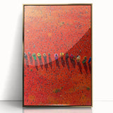 Framed acrylic artwork showcasing a vibrant landscape of golden fields under a bright blue sky, ideal for modern home decor and enhancing interior aesthetics.