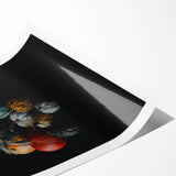 Extra large rolled print featuring minimalist line art flowers in muted earth tones, ideal for large living room wall art.