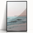 Large abstract wall art featuring swirling summer hues on acrylic in a black frame, suited for modern living room decor.