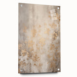 Large abstract wall art depicting winter season in muted blue and white tones on acrylic glass.