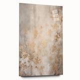 Large abstract wall art on acrylic glass depicting winter scene in muted blue and gray tones.