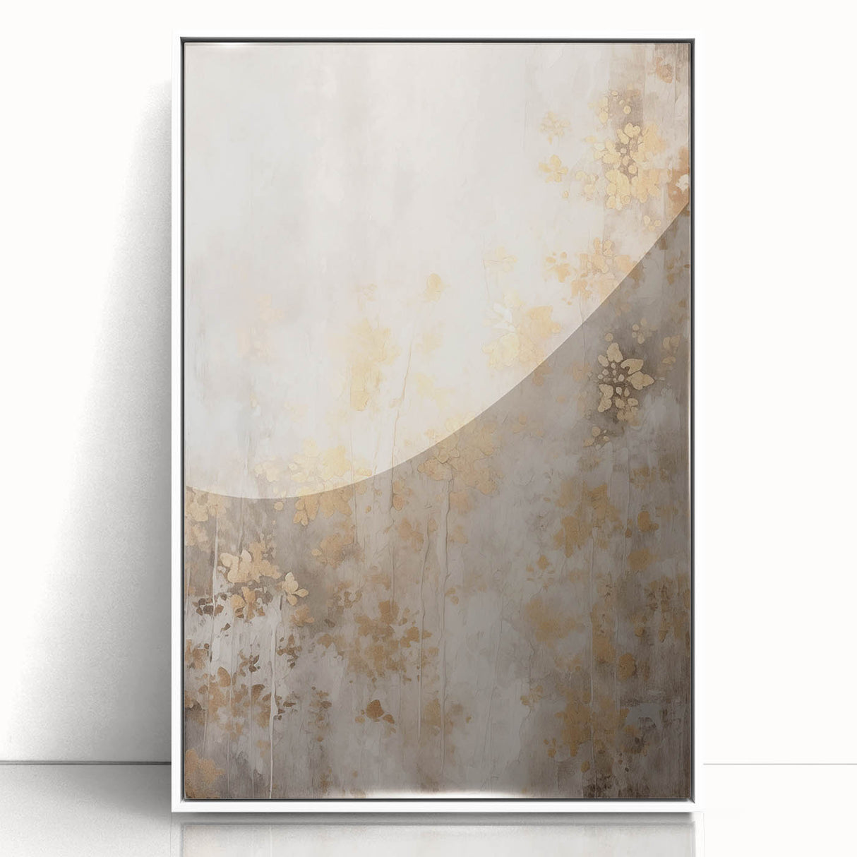 Art deco poster depicting a serene winter scene in muted white and blue tones, framed acrylic, ideal for nursery wall decor.