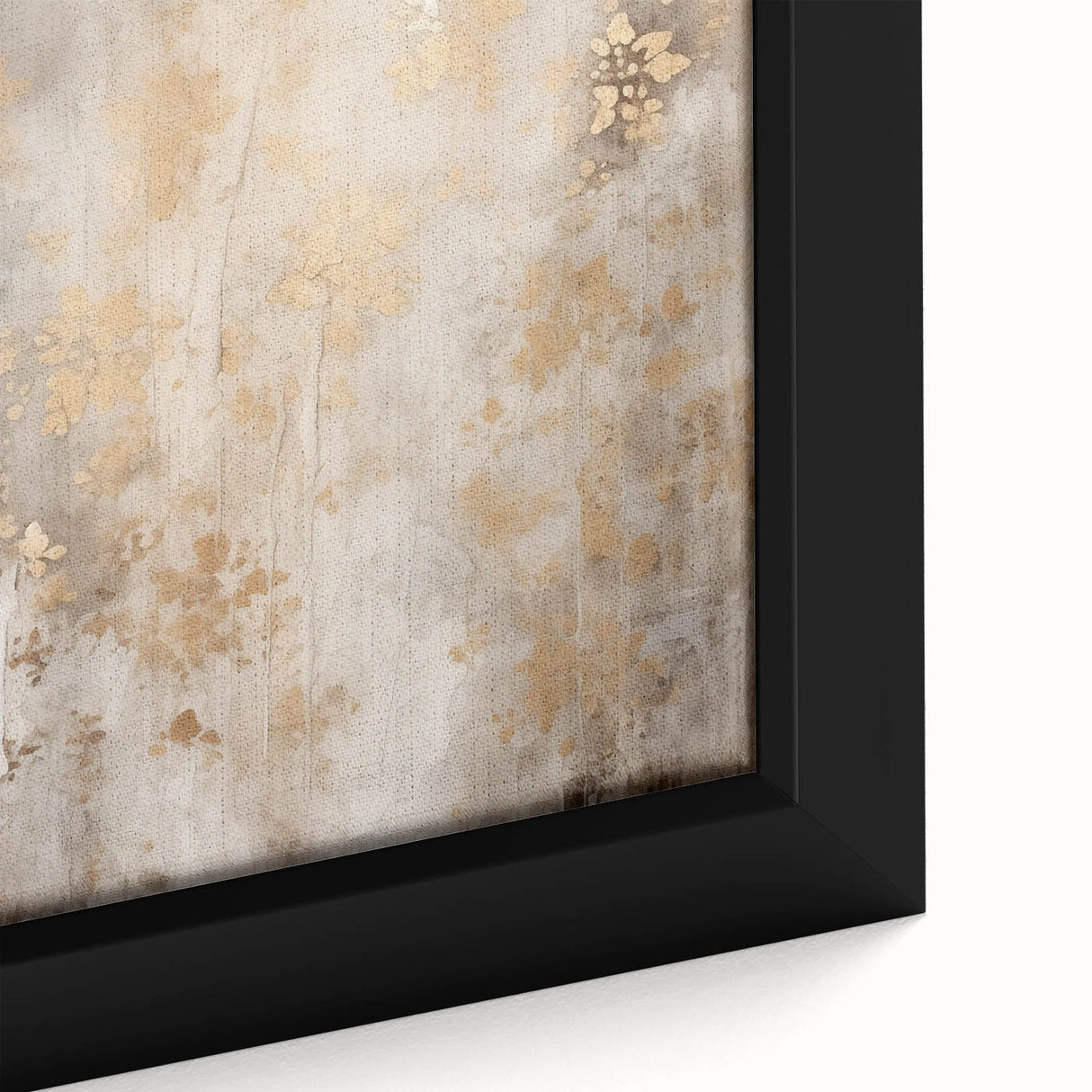 Extra large black wall art featuring a textured winter scene with colorful accents, framed canvas.