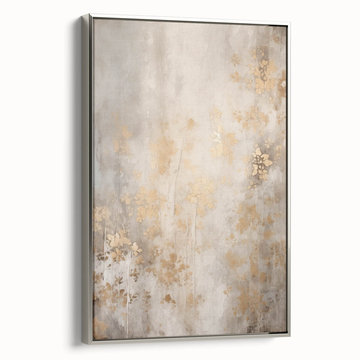 Winter landscape art painting on framed canvas, featuring muted blue and gray tones, ideal for living room decor.